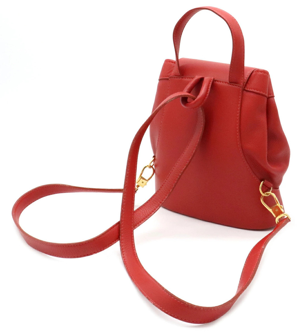 Loewe Backpack Rucksack Leather Red - Picture 2 of 9